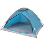 vidaXL Tente de camping à dôme 4 personnes bleu imperméable