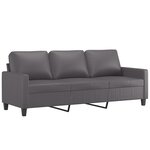 vidaXL Ensemble de canapés 2 Pièces avec coussins Gris Similicuir