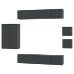 vidaXL Ensemble de meubles TV 8 Pièces Noir Bois d'ingénierie