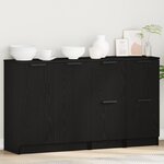 Buffets vidaXL 3 Pièces Bois d'ingénierie Noir