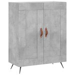 vidaXL Buffet haut Gris béton 69 5x34x180 cm Bois d'ingénierie