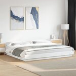 vidaXL Cadre de lit avec lumières LED sans matelas blanc 180x200 cm