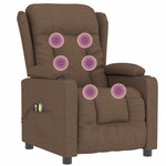 vidaXL Fauteuil électrique de massage Marron Tissu