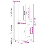 vidaXL Buffet haut Noir 69 5x34x180 cm Bois d'ingénierie