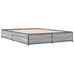 vidaXL Cadre de lit sonoma gris 140x200 cm bois d'ingénierie et métal