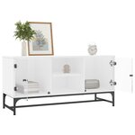 vidaXL Meuble TV avec portes en verre blanc 102x37x50 cm