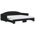 vidaXL Lit de jour avec gigogne et matelas noir 90x200 cm velours