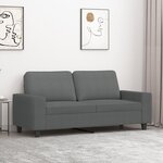 vidaXL Canapé à 2 places Gris foncé 140 cm Tissu