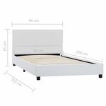 vidaXL Cadre de lit sans matelas blanc similicuir 90x200 cm