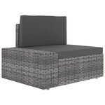 vidaXL Salon de jardin 6 Pièces avec coussins Gris Résine tressée
