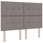 vidaXL Lit à ressort avec matelas et LED Taupe 140x200 cm Tissu