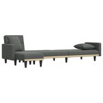 vidaXL Canapé-lit en forme de L gris foncé 275x140x70 cm tissu