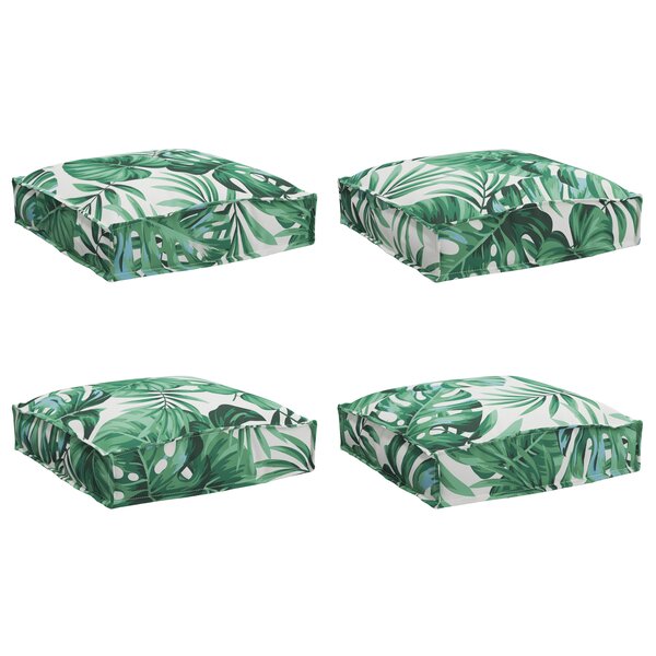 vidaXL Coussins de palette pour siège 4 Pièces Motif de feuilles 40x40x8 cm Tissu Oxford