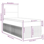 vidaXL Sommier à lattes de lit avec matelas Noir 90x190 cm Velours