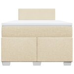 vidaXL Sommier à lattes de lit avec matelas Crème 120x200 cm Tissu
