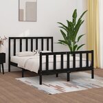 vidaXL Cadre de lit sans matelas noir 140x190 cm bois massif