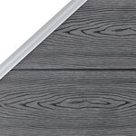 vidaXL Ensemble de clôture WPC 5 Carré + 1 Incliné 965 x 186 cm Gris