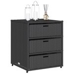 vidaXL Armoire de rangement de jardin noir 55x59x69 cm résine tressée