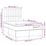 vidaXL Sommier à lattes de lit et matelas et LED Bleu 120x200 cm Tissu