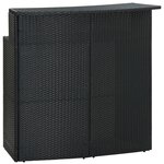 vidaXL Table de bar de jardin Noir 120x55x110 cm Résine tressée