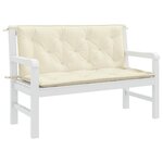 vidaXL Coussin de banc de jardin blanc crème tissu oxford