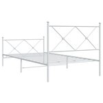 vidaXL Cadre de lit métal sans matelas et pied de lit blanc 107x203 cm
