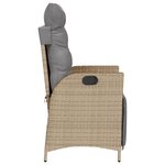 vidaXL Chaises inclinables de jardin lot de 2 avec repose-pied rotin
