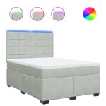 vidaXL Sommier à lattes de lit et matelas Gris clair 160x200cm Velours