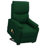 vidaXL Fauteuil de massage Vert foncé Tissu