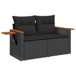 vidaXL Salon de jardin 9 Pièces avec coussins noir résine tressée