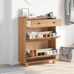 vidaXL Meuble à chaussures "ASKIM" 85x35x108 cm en bois massif de pin