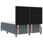 vidaXL Lit Box avec Matelas & LED Gris Foncé 140x190 cm Velours