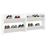vidaXL Armoires à chaussures murales 2 Pièces Blanc 80x18x60 cm Aggloméré