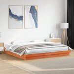 vidaXL Cadre de lit à LED cire marron 180x200 cm bois de pin massif