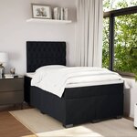 vidaXL Sommier à lattes de lit avec matelas Noir 120x200 cm Velours
