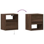 vidaXL Meubles TV muraux lumières LED 2 Pièces chêne marron 41x31x45 cm