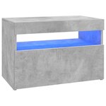 vidaXL Meubles TV avec lumières LED 2 Pièces gris béton 60x35x40 cm