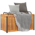 vidaXL Boîte à coussins d'extérieur bois d'acacia solide et acier