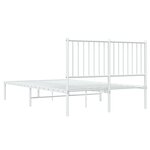 vidaXL Cadre de lit métal sans matelas et tête de lit blanc 120x200 cm