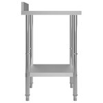 vidaXL Table de travail de cuisine avec dosseret 60x60x93 cm Inox