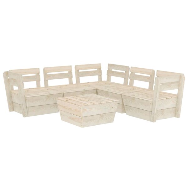 vidaXL Salon de jardin palette 6 Pièces Bois d'épicéa imprégné
