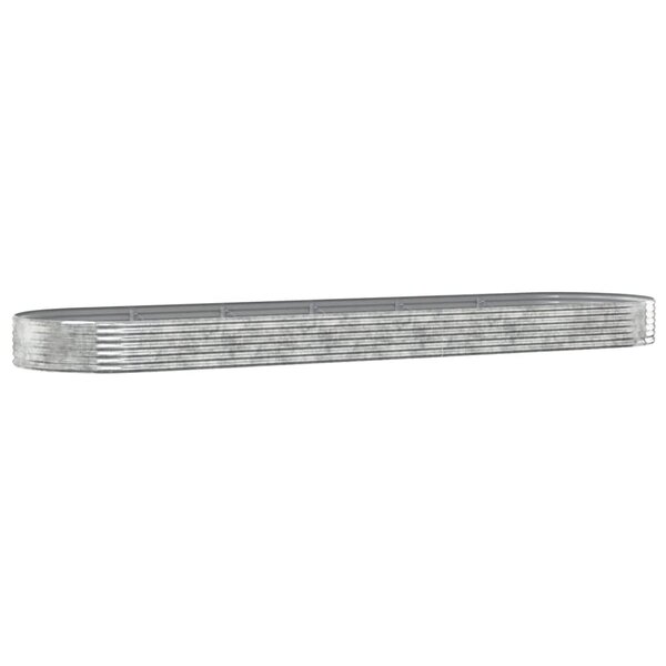 vidaXL Lit surélevé de jardin Acier enduit de poudre Argenté
