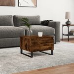 vidaXL Table basse chêne fumé 50x46x35 cm bois d'ingénierie