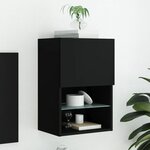 vidaXL Meuble TV avec lumières LED noir 40 5x30x60 cm