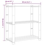 vidaXL Support de rangement à 3 niveaux marron 80x38x90 cm bois de pin