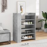 vidaXL Armoire à chaussures gris béton 74 5x37 5x100 cm