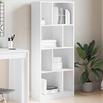 vidaXL Bibliothèque blanc 57x28 5x141 cm bois d'ingénierie