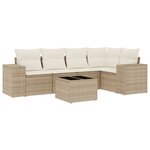 vidaXL Salon de jardin avec coussins 6 Pièces beige résine tressée