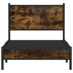 vidaXL Cadre de lit en métal sans matelas chêne fumé 75x190 cm