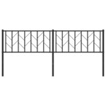 vidaXL Tête de lit métal noir 193 cm